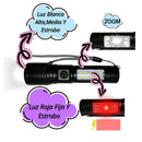 Lampara 6 modos Luz Blanca COB Luz Roja Recargable Zoom USB-C NGSD136