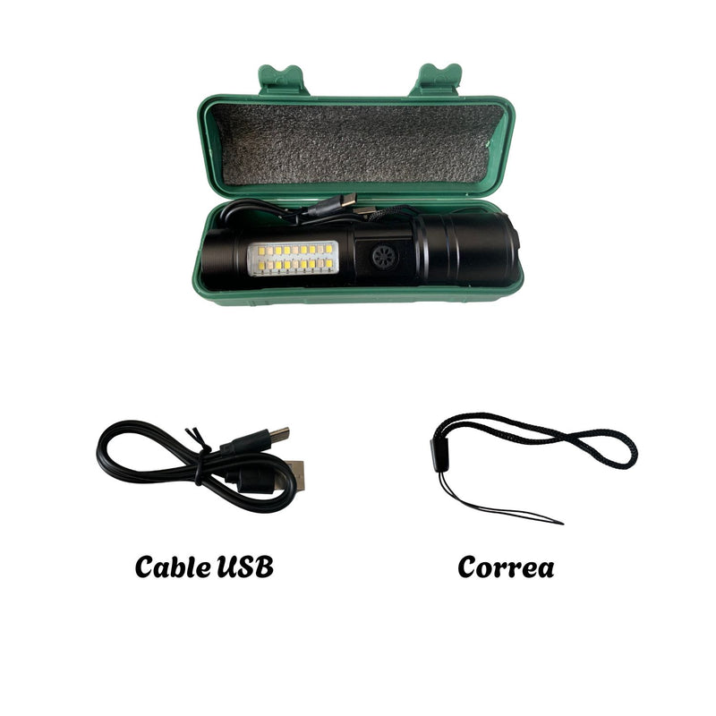 Lampara 5 pasos cob lateral luz roja, USB NG06A