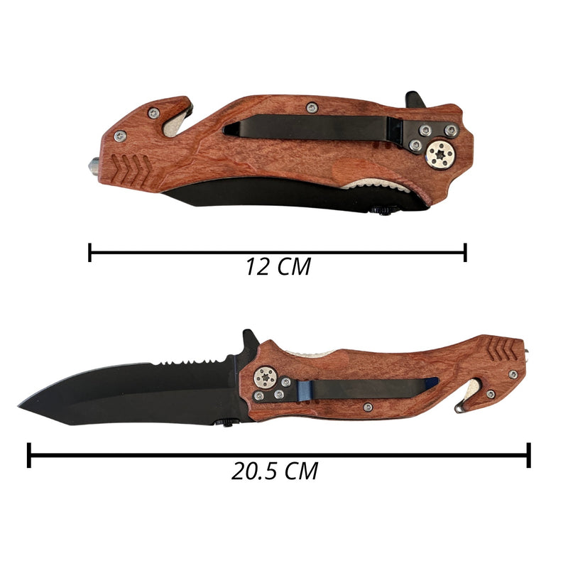 Navaja Táctica De Bolsillo Mago madera A0244