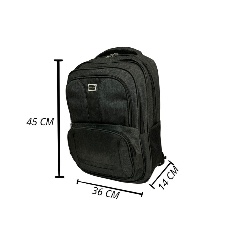 Mochila ergonómica Cinturón Laptop Porta Botellas 5 compartimientos 25 lts BB1662
