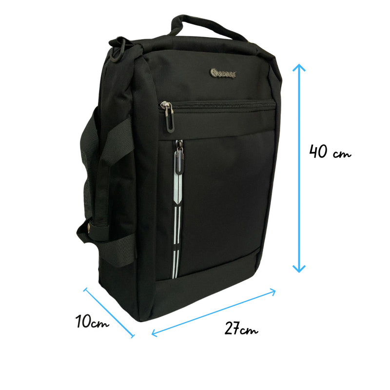 2x1 Mochila Convertible Maletín laptop broches tipo arnés 11 lts 5 compartimientos  BB1714