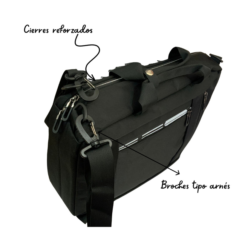 2x1 Mochila Convertible Maletín laptop broches tipo arnés 11 lts 5 compartimientos  BB1714