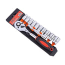 Set Matraca Reversible Dados Métricos Extensión 1/2 Para Mecánica 12pz  DH154