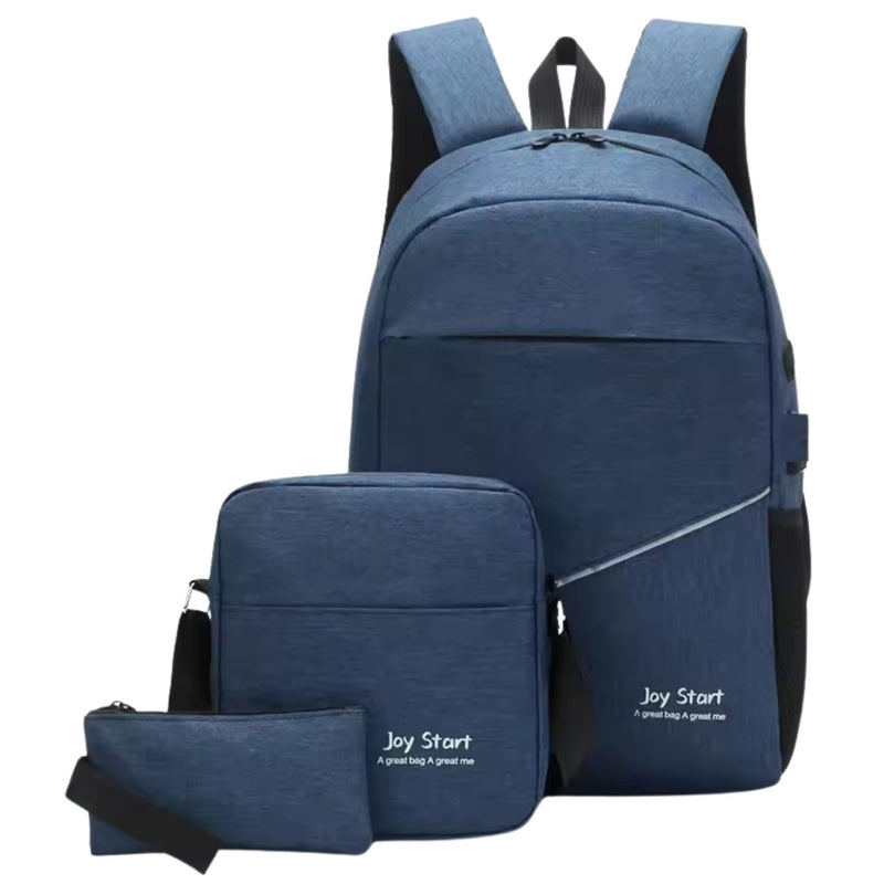 3 en 1 Mochila +Lonchera +Lapicera Audifonos USB LAPTOP DNB264