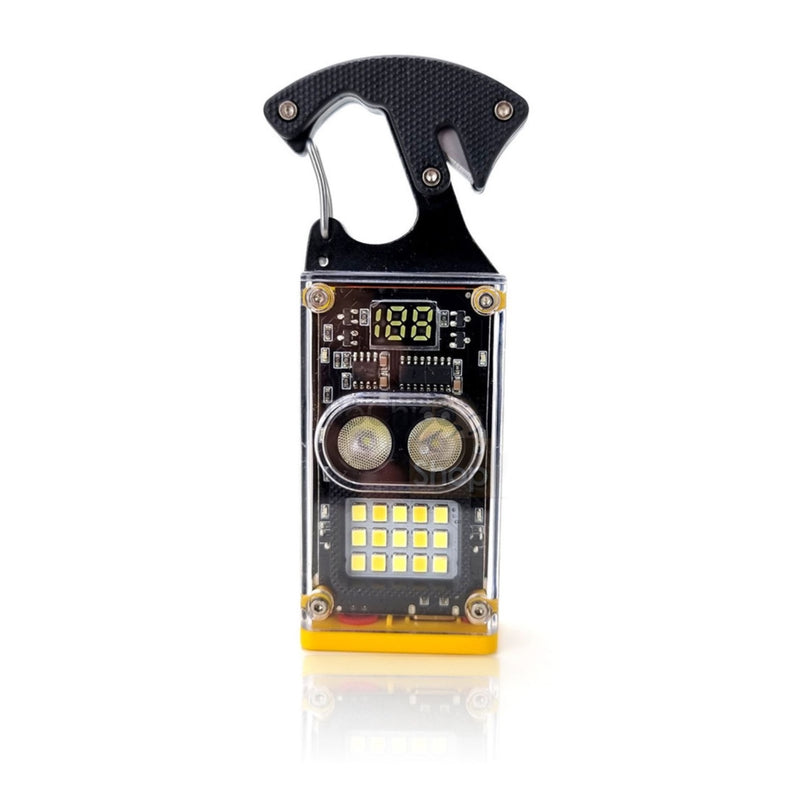 Llavero linterna encendedor 7 en 1 clip corta soga USB DT587