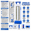 Lámpara LED Emergencia Recargable 30 LED SMD Luz de Tubo 3 modos DT1