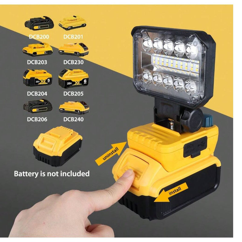 Luz de trabajo inalámbrico led 18V luz fria y calida power bank DT625