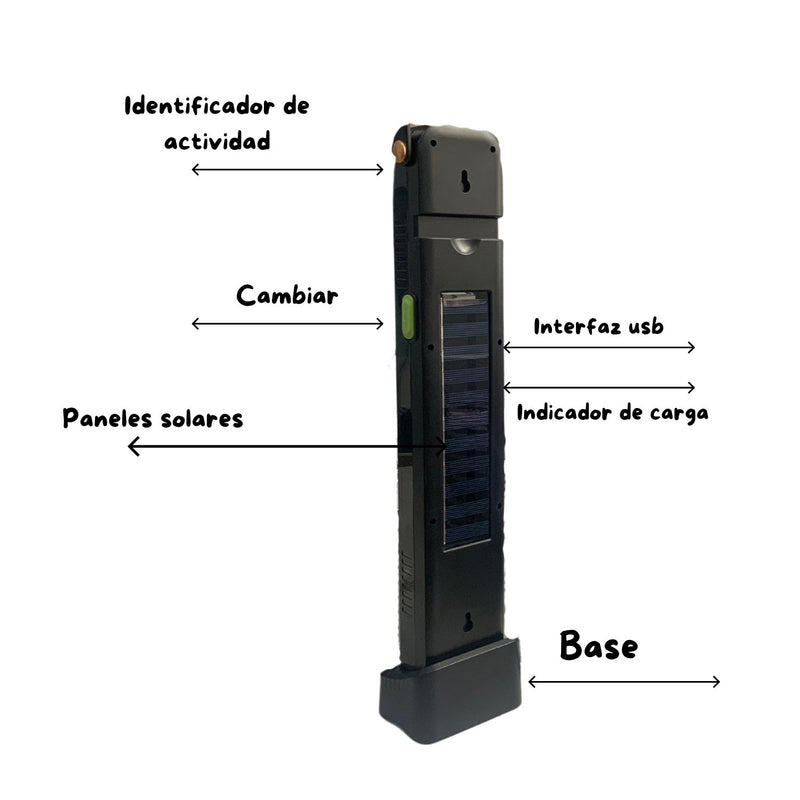Lampara de emergencia multifunción, panel solar 4000lum DT6TA