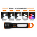 Linterna LED Frontal COB Lateral Con Gancho Mosquetón Luz Patrulla Roja Azul DT787
