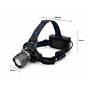 Lámpara minera COB trasero Zoom 90° Telescópico 7 modos, 3 pilas 18650, e Indicador Batería DT788