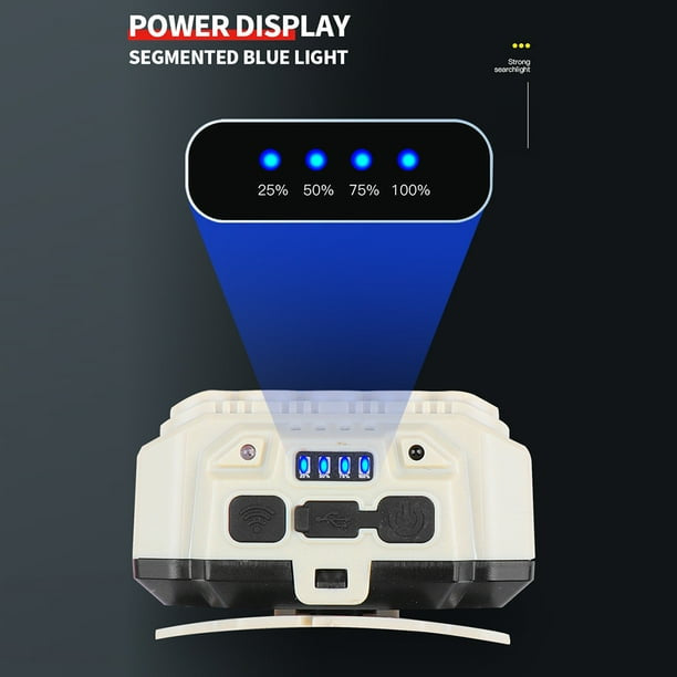 Linterna frontal efecto patrulla sensor de movimiento 5 pasos control de carga DT817S