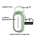 Lámpara Emergencia Portátil Solar Recargable USB DT931TU