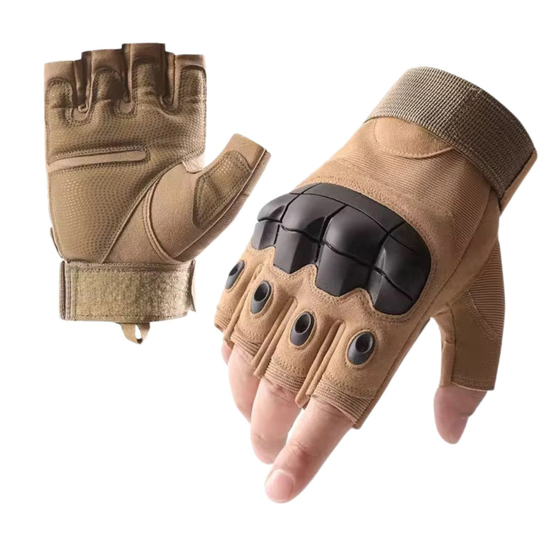 Guantes Medio Dedo Protección Nudillos REFORZADOS Almohadillas Tácticos Protección Moto DTST5