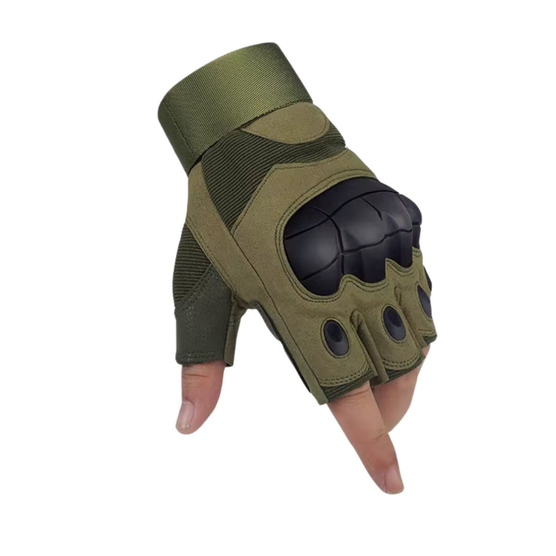 Guantes Medio Dedo Protección Nudillos REFORZADOS Almohadillas Tácticos Protección Moto DTST5