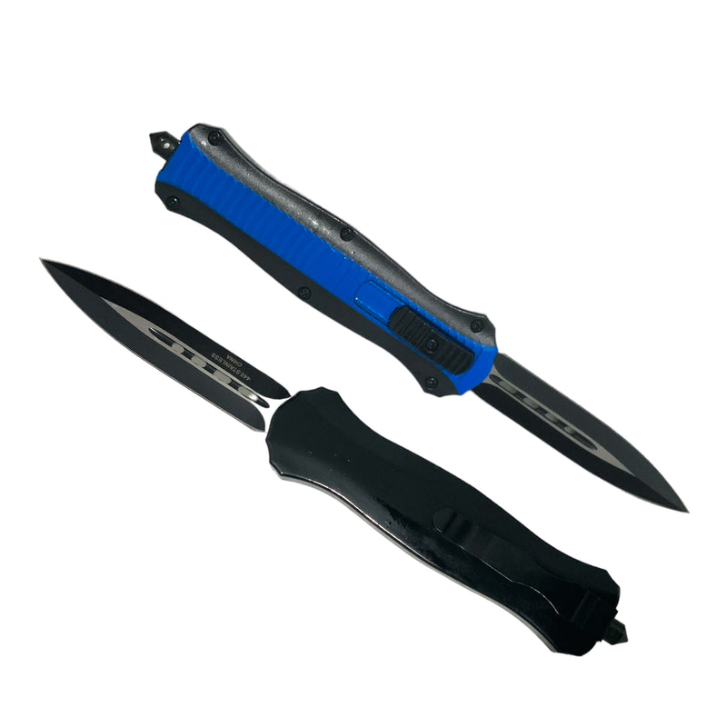 Navaja metálica automática doble filo rompe vidrios c/funda algunos modelos  f300