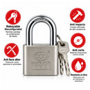 Candado Seguridad Endurecido Anti Corte Impacto 3 Llaves FHS50A