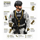 Portafusil Táctico Paracord 550 Trenzado de 1 Puntos con Brújula Corta sogas Pedernal Silbato GJ328