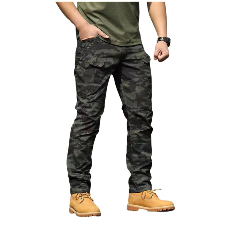 Pantalón COMBATE Táctico Ajustable Multi Compartimientos Trabillas Anchas uso rudo GJPKZ-1