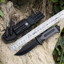 Cuchillo Camping Funda + Pedernal + Brújula JF4038A