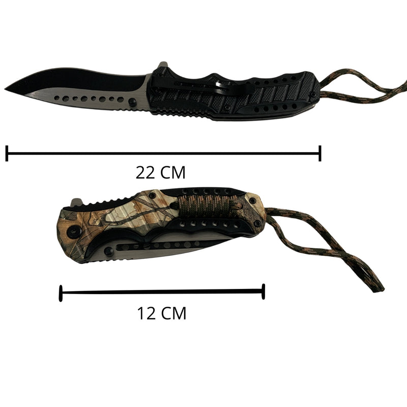 Cuchillo Automatico de Caza, c/cuerda paracord JF767C