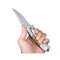 Navaja Plegable Madera rompe vidrio Inoxidable Detalles Aluminio JF836
