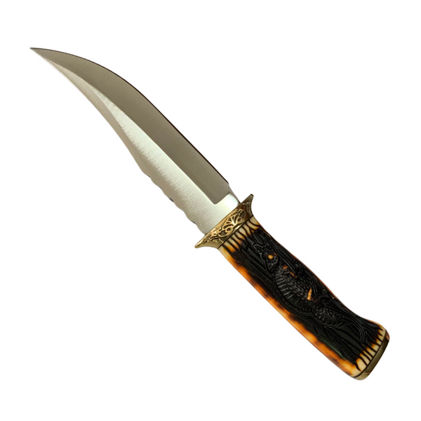 Cuchillo curvo artesanal funda Dragón 26 cm JF840
