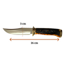 Cuchillo curvo artesanal funda Dragón 26 cm JF840
