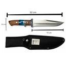 Cuchillo Cacería 32 cm Mango Madera + Funda Acero Inoxidable JF845