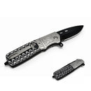 Navaja Plegable Clip Hoja Negra 22 cm Diseño Grabado JF860