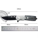 Navaja Plegable Clip Hoja Negra 22 cm Diseño Grabado JF860