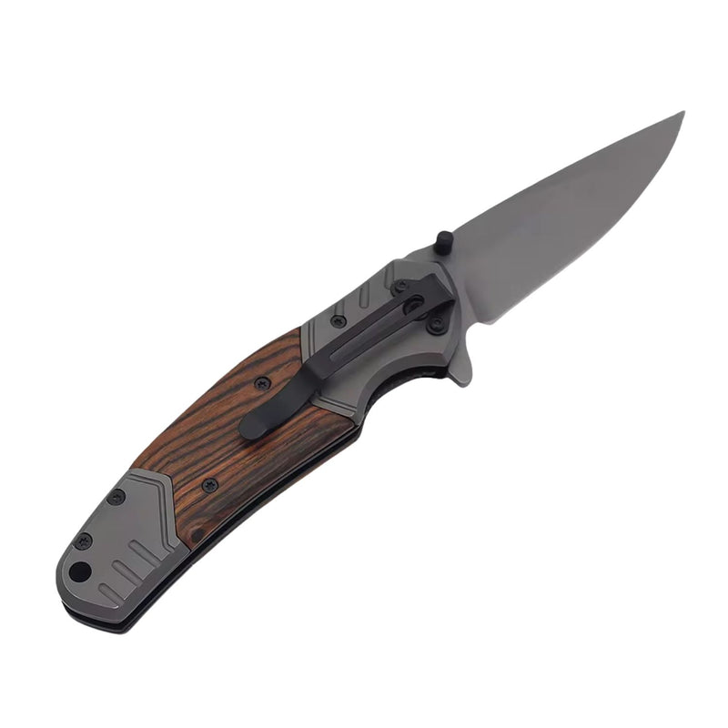 Navaja plegable Clip mango ergonómico inserción Madera JF874