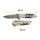 Navaja Bolsillo Profesional 20 cm · Mango Metálico con Clip Outdoor JF887