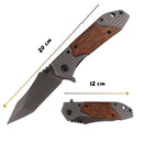 Navaja Multiusos Supervivencia Hoja Inox Mango Madera  Portátil* Resistente JF888