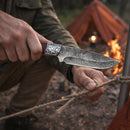 Cuchillo Caza Premium Funda Hoja Fija Grabada JF897