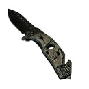 Navaja Tactical relieve Skull clip Rompevidrio* Corta Soga EDC JF903