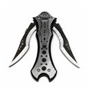 Navaja Plegable Doble Hoja Mango Antideslizante EDC Táctica con Clip JF905