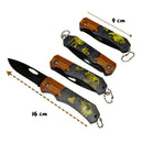 Mini Navaja Plegable diseño Fauna simulación Mango madera Set de 4 pzs JF913
