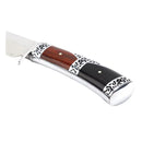Cuchillo Táctico Drop Point Caza Supervivencia Mango Madera Bicolor JF921