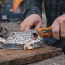 Cuchillo Cleaver Supervivencia c/ Funda Hoja Ancha Decorado JF925