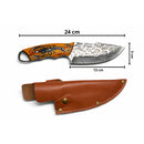 Cuchillo Artesanal c/ Funda Outdoor Madera Grabado JF927