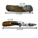 Navaja Plegable Premium Clip Mango Madera JF933