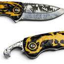 Cuchillo EDC Rompevidrio Cortacinturón Diseño Grabado Surtido JF935