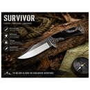 Navaja EDC Survivor Camping Bushcraft seguro + clip relieves 3D TIPO COLUMBIA JF937