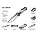 Navaja Plegable Premium Acero Inox Outdoor suvivor 3D Tipo Nácar clip TIPO COLUMBIA JF938