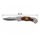 Navaja Plegable Camping Madera Seguro 22 cm JF941