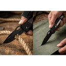 Navaja EDC Compacta Hoja Negra Camping Supervivencia JF955