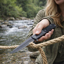 Navaja Plegable Acero Inoxidable 22.5 cm Clip de Bolsillo Antideslizante JF970