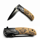 Navaja Grabado Aguila Diseño Venado Plegable Premium JF982