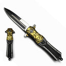 Navaja Diseño Negro Dorado Plegable Premium EDC JF983