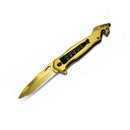 Navaja EDC táctica Plegable "shiny" Clip Corta soga / Rompe Vidrio JFA593